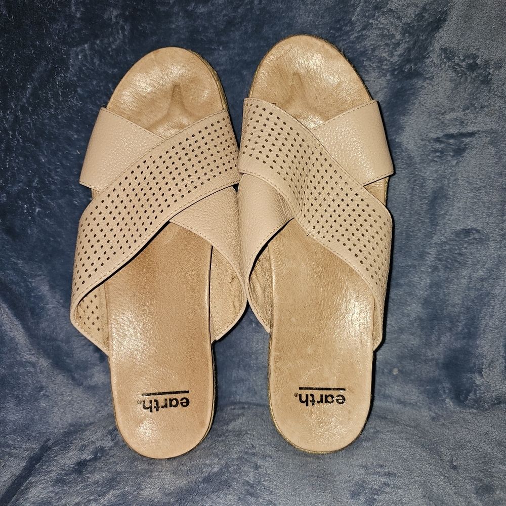 2/$25 Earth Women's Cream Slide Sandals